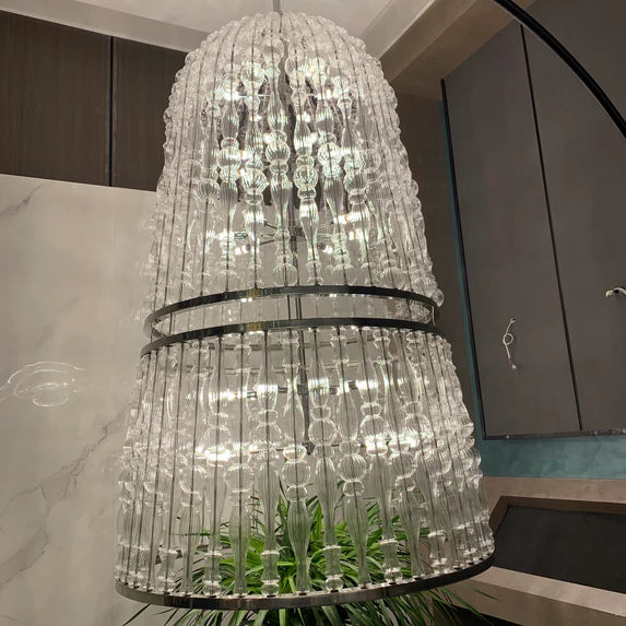 Lampadario creativo in gabbia di vetro fatto a mano per soggiorno/sala da pranzo/scale/ingresso/atrio