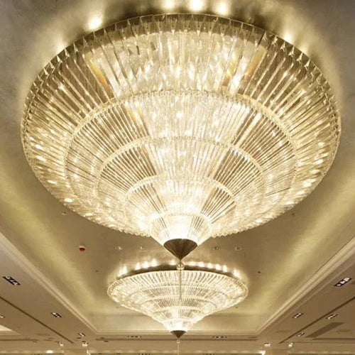 Lustre en cristal encastré de luxe moderne et exquis pour plafond bas
