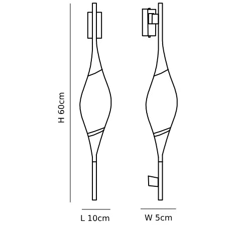 Applique murale moderne en cristal Stick