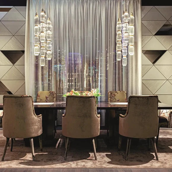 Lampada a sospensione in vetro artistico irregolare