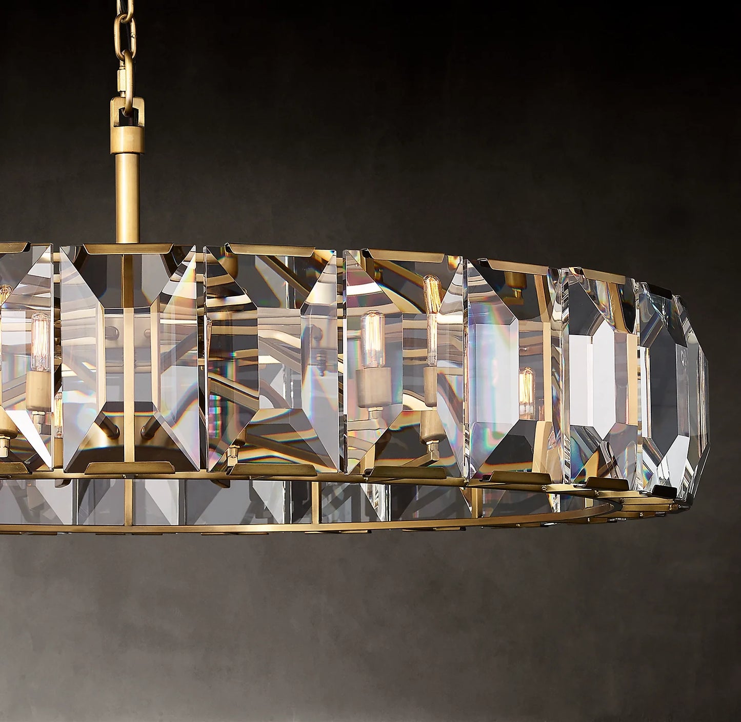 Lampadario moderno rotondo di cristallo di grandi dimensioni per soggiorno/camera da letto
