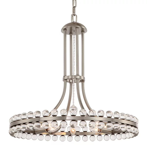 Lustre moderne en cristal à 1 anneau pour plafond bas