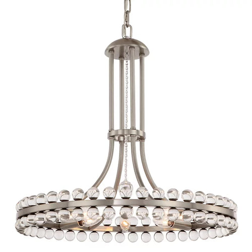 Lustre moderne en cristal à 1 anneau pour plafond bas