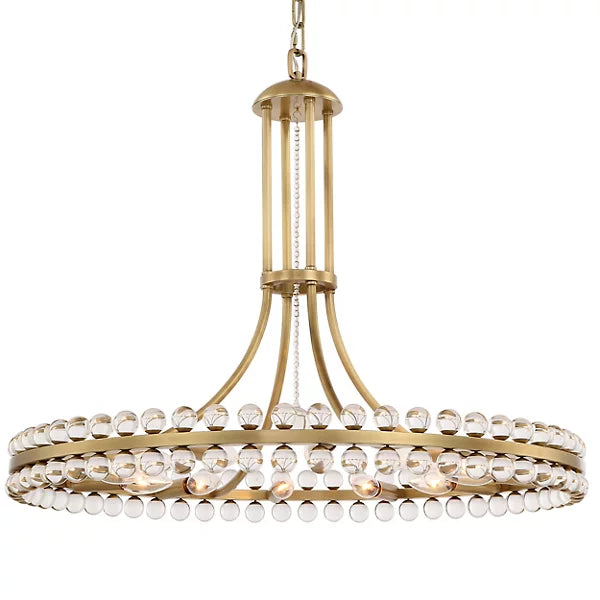 Lustre moderne en cristal à 1 anneau pour plafond bas