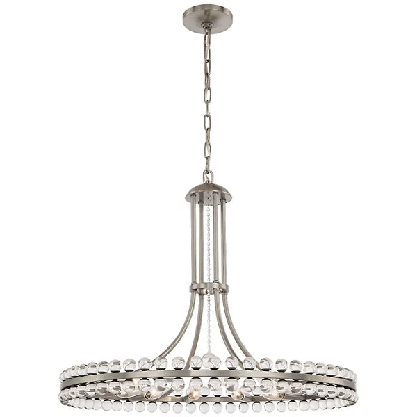 Lustre moderne en cristal à 1 anneau pour plafond bas