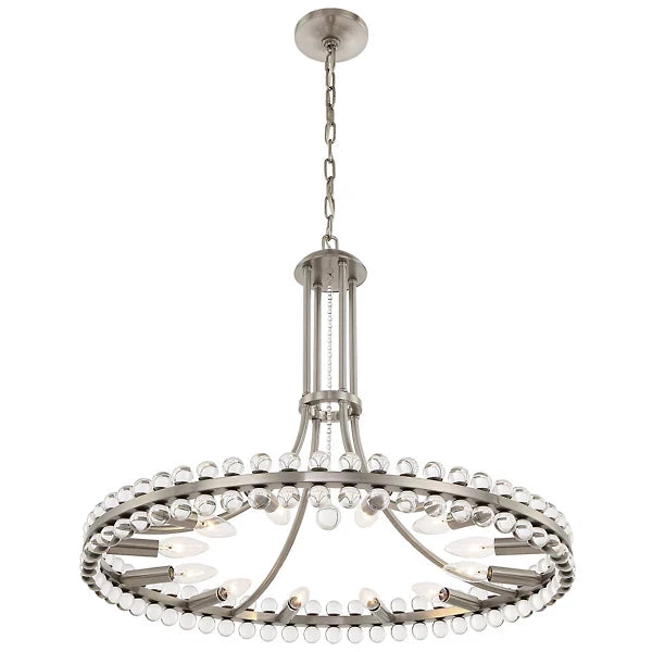Lustre moderne en cristal à 1 anneau pour plafond bas