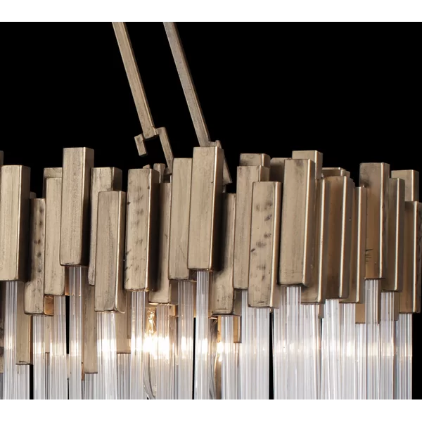 Modern Rectangular Glass Chandelier for Dining Room