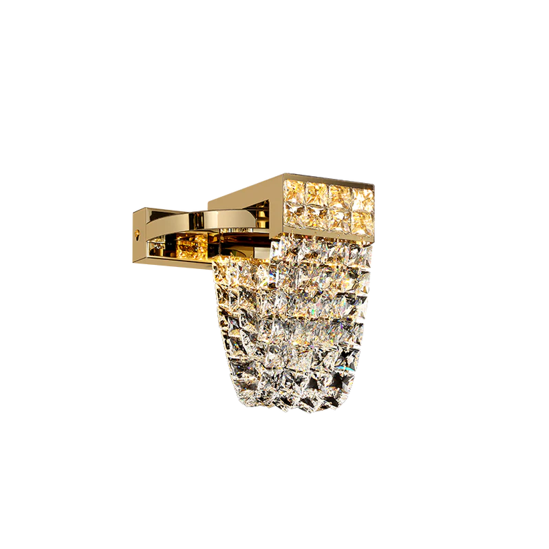 Lustre moderne de luxe en cristal de couleur champagne doré
