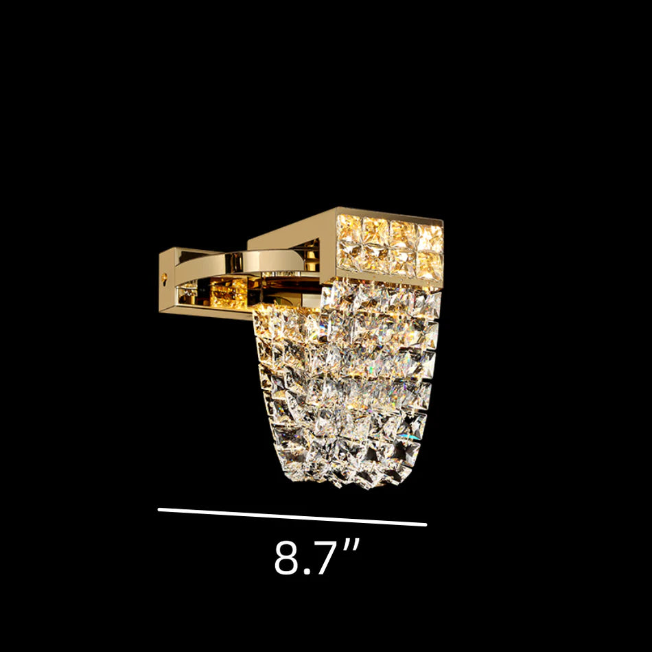 Lustre moderne de luxe en cristal de couleur champagne doré
