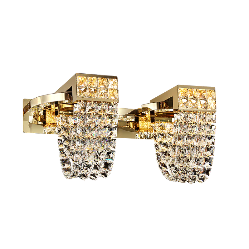 Lustre moderne de luxe en cristal de couleur champagne doré