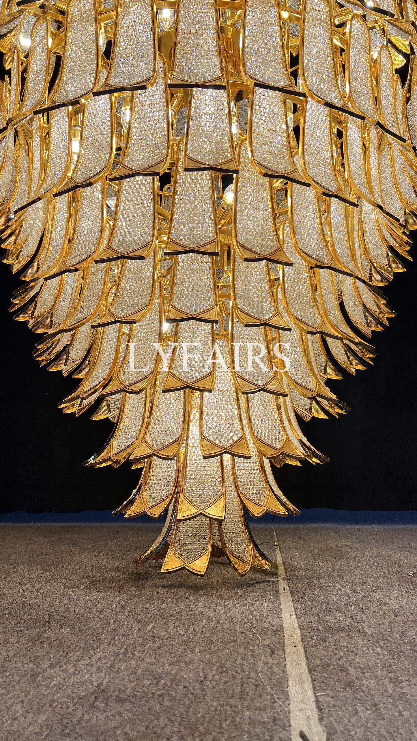 Extra Large Luxury Multi-tier Gold Crystal Chandelier for Stairs/Large High-ceiling Room 4