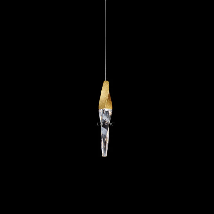 Lustre moderne en cristal en spirale flottante pour plafond haut