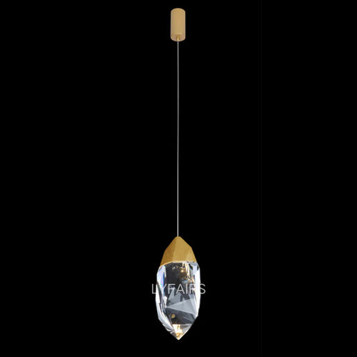 Pendentif moderne de luxe en cristal de diamant en feuille d'or