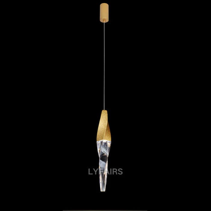 Lustre moderne en cristal en spirale flottante pour plafond haut