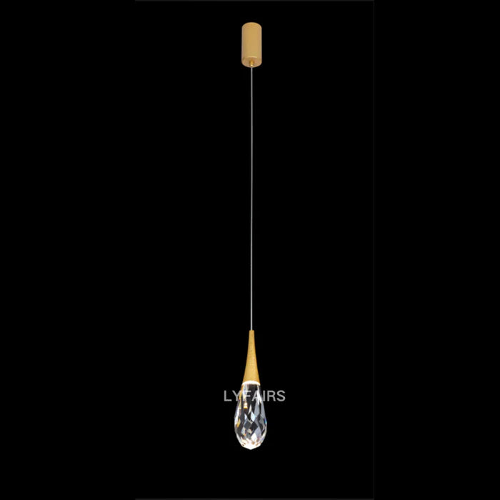 Lustre moderne en cristal flottant en forme de goutte d'eau pour plafond haut