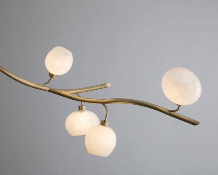 Lustre moderne à branches linéaires en laiton pour salle à manger