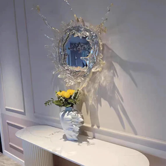 Lampada da parete a specchio di ghiaccio originale di design, stile principessa, con luce magica per bagno/camerino, illuminazione per camera da letto femminile, specchio da bagno
