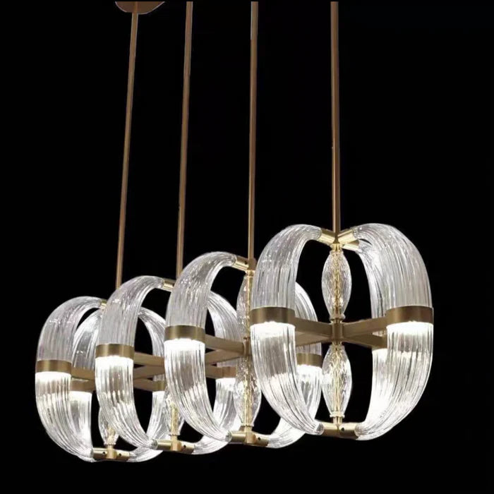 Lustre en verre d'art moderne pour salon/salle à manger/îlot de cuisine/chambre
