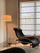 Italian Minimalist Fiberglass Lounge Chair Leather Accent Chair
