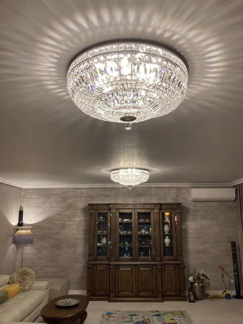 Lustre moderne en cristal à 9, 12 ou 15 lumières, finition or/argent