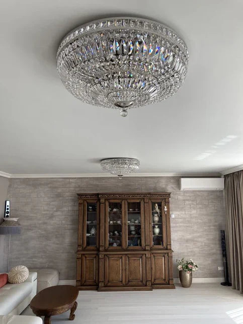 Lustre moderne en cristal à 9, 12 ou 15 lumières, finition or/argent