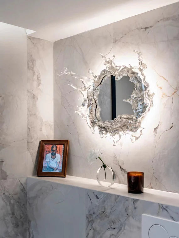 Lampada da parete a specchio di ghiaccio originale di design, stile principessa, con luce magica per bagno/camerino, illuminazione per camera da letto femminile, specchio da bagno