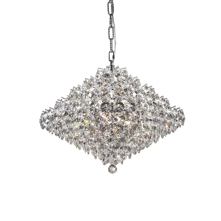 Lampadario di cristallo conico di lusso estetico per soggiorno/sala da pranzo/ingresso/corridoio/isola della cucina