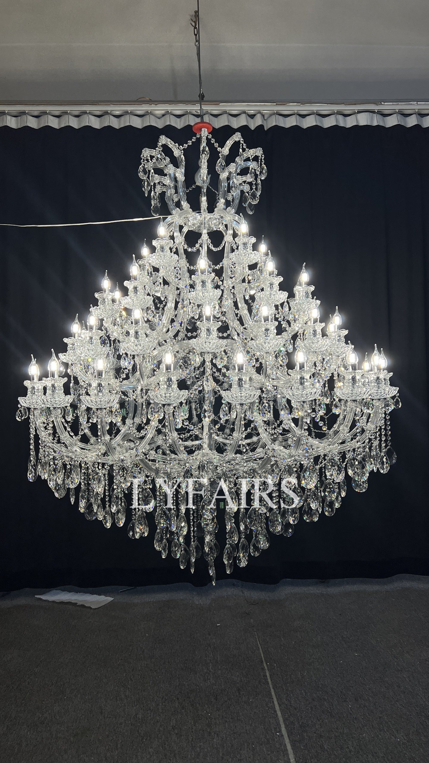 Lampadario di cristallo a più livelli con lume di candela extra large per hotel/ristorante