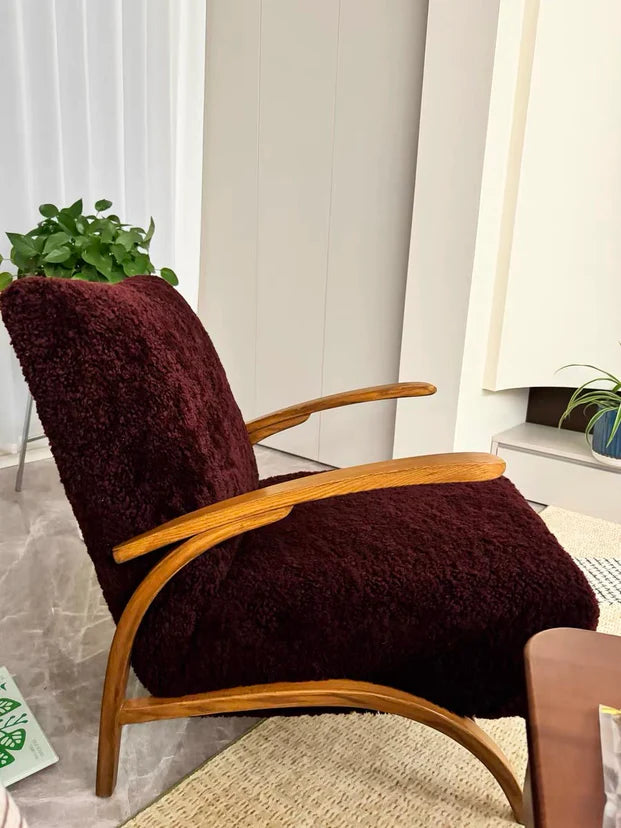 Poltrona da salotto in legno accogliente in stile francese