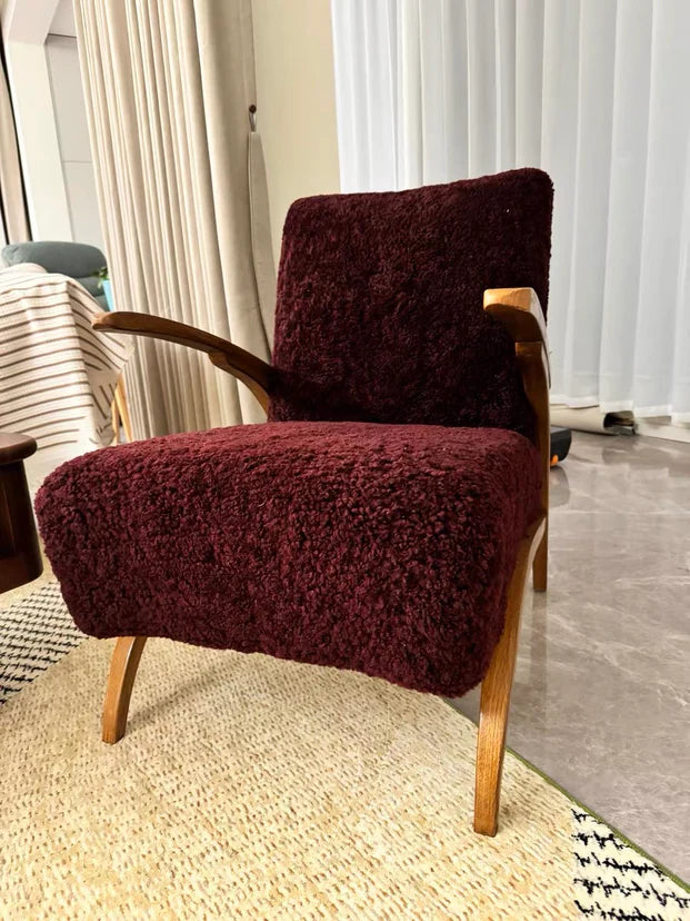 Poltrona da salotto in legno accogliente in stile francese