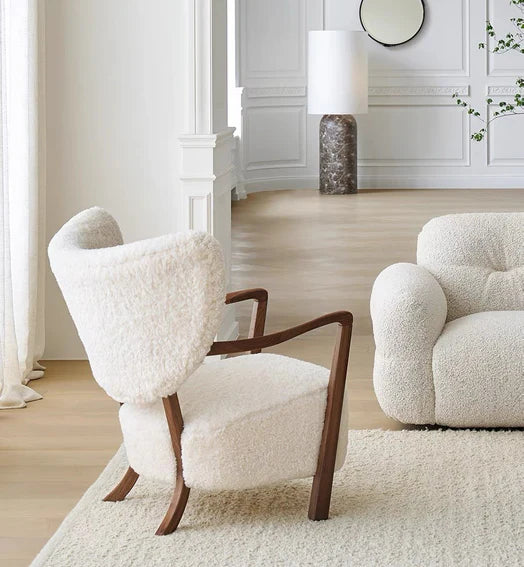 Poltrona singola in stile vintage francese/crema