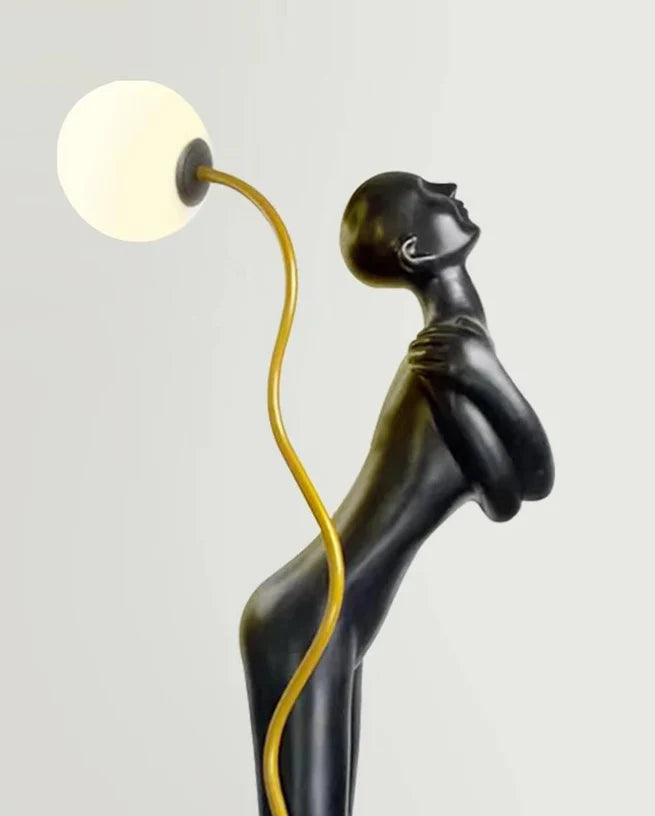 Charmant lampadaire sculpture d'art humain