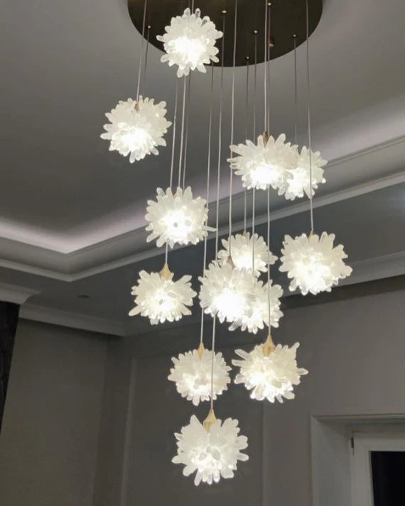 Lampadario di cristallo galleggiante di lusso per scale/atrio