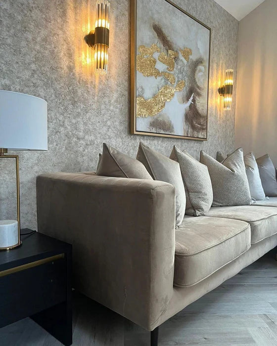 Applique murale moderne en laiton antique et tige en verre