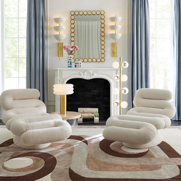 Fauteuil de salon moderne en tube ondulé