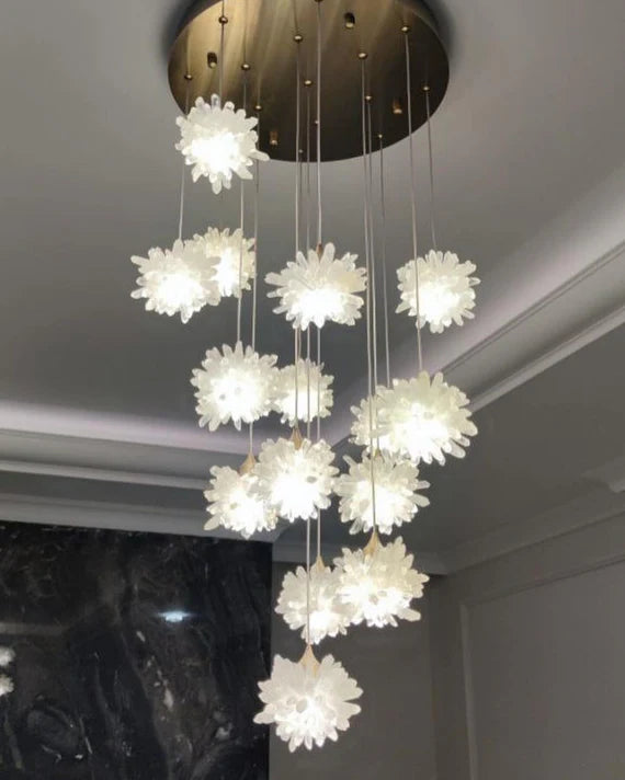 Lampadario di cristallo galleggiante di lusso per scale/atrio
