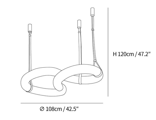 Suspension moderne Infinity en albâtre pour plafond bas