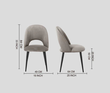 Chaise de salle à manger minimaliste moderne avec finition en tissu