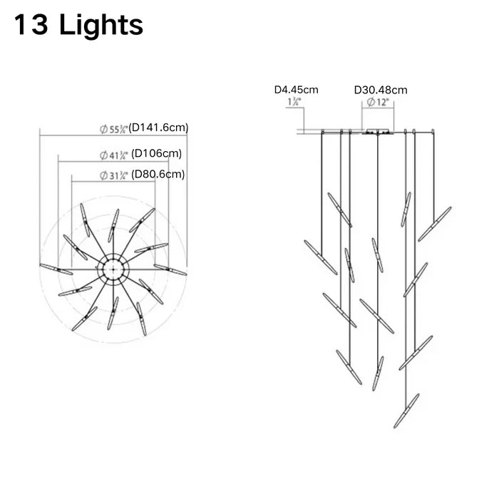 Lustre flottant moderne en acrylique pour plafond haut