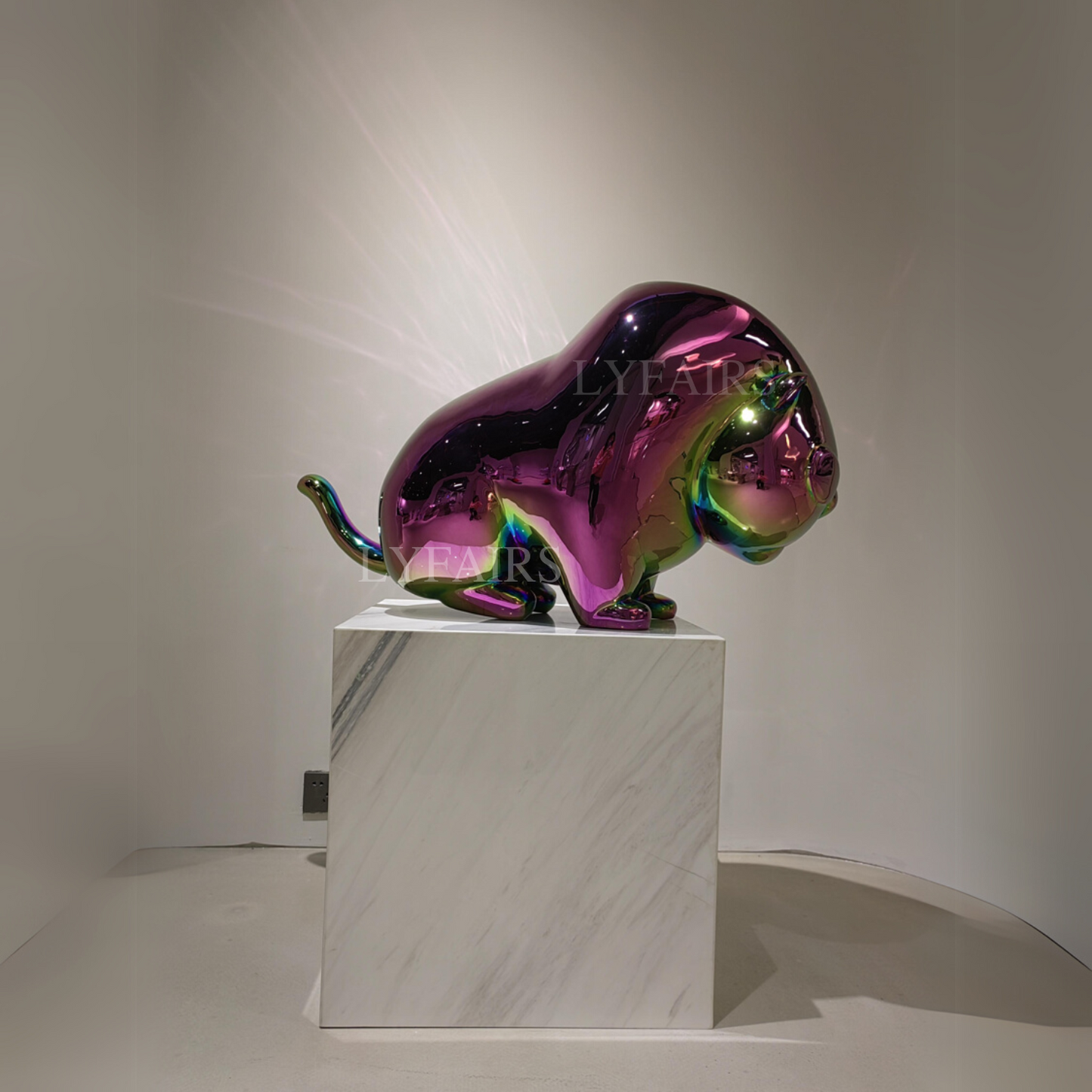 Colorful Stainless Steel Hippo Sculpture