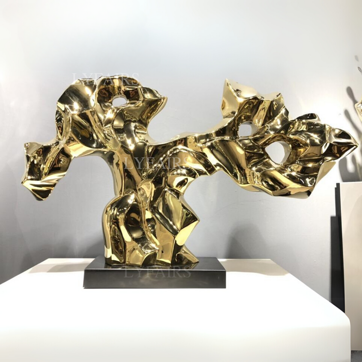 Luxury Golden Coral Stainless Steel Sculpture