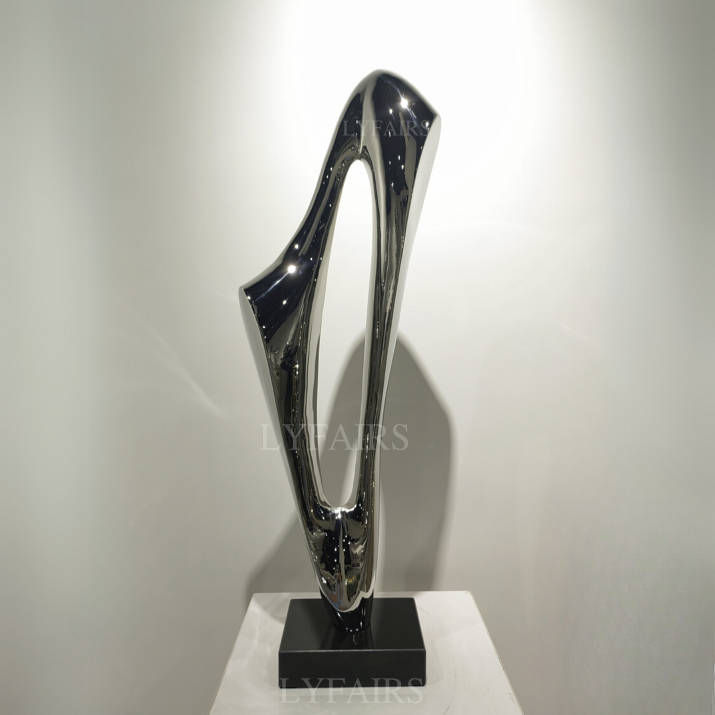 Modern Abstract Polished Stainless Steel Sculpture