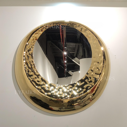 Gold-Plated Stainless Steel Solar Eclipse-Inspired Circular Wall Decor