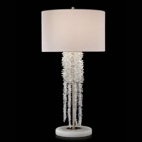 Modern Cascading Crystal Waterfall Table Lamp