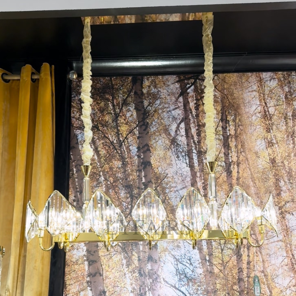 Lustre en cristal rhombique multicouche de luxe