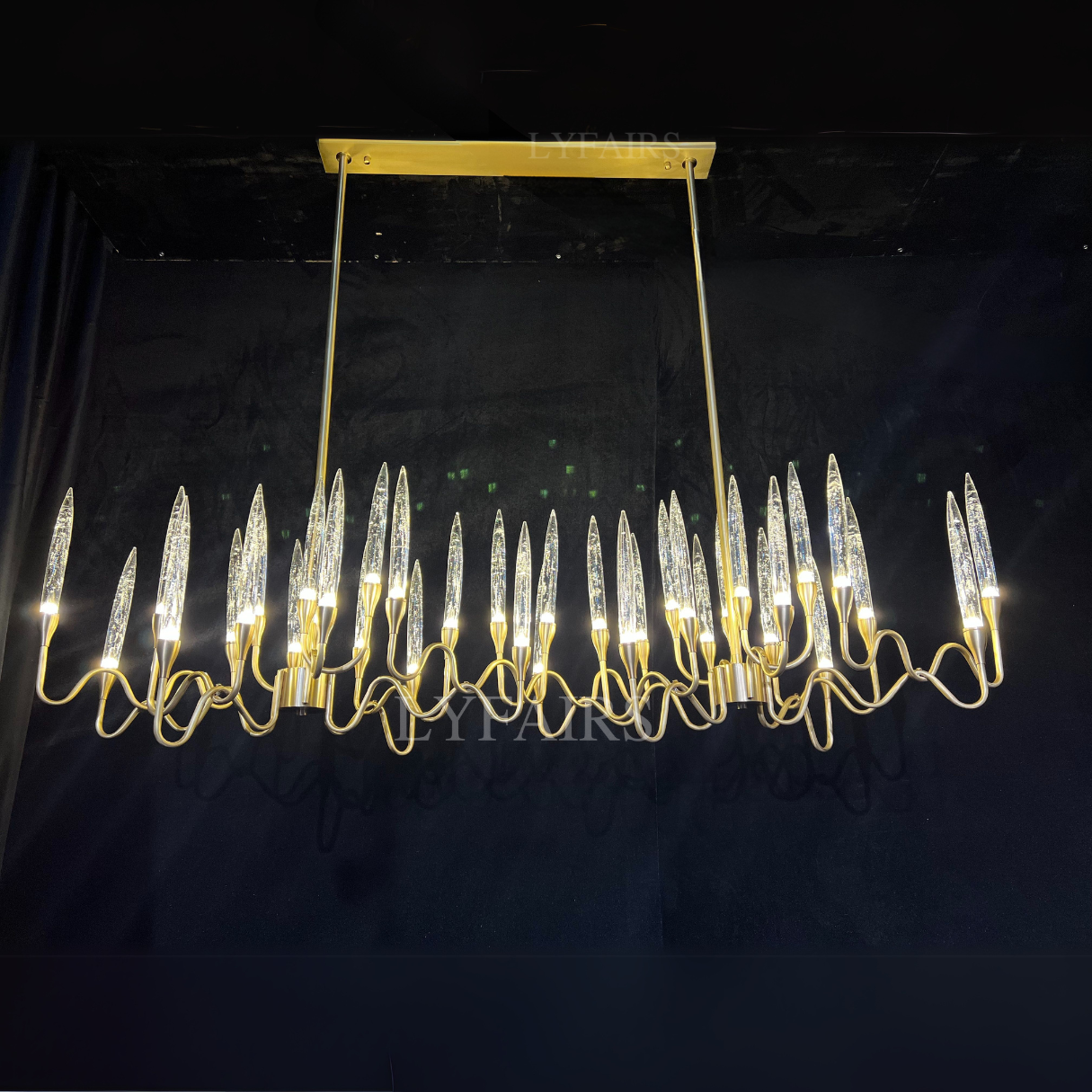 Lustre en cristal style chandelier du milieu du siècle pour salle à manger