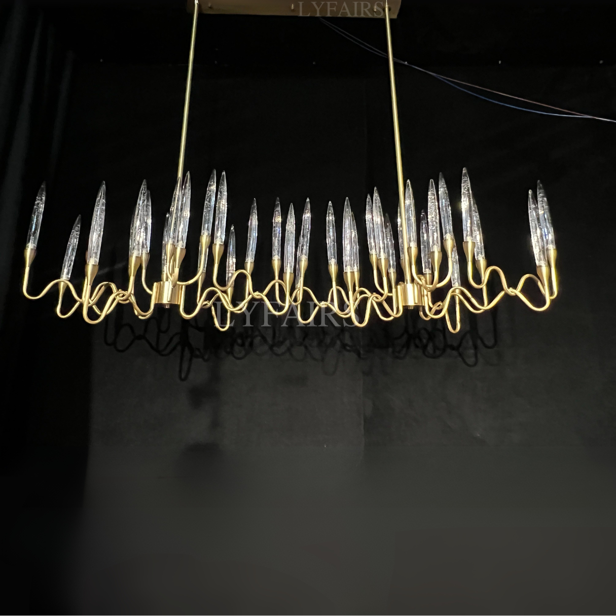 Lustre en cristal style chandelier du milieu du siècle pour salle à manger