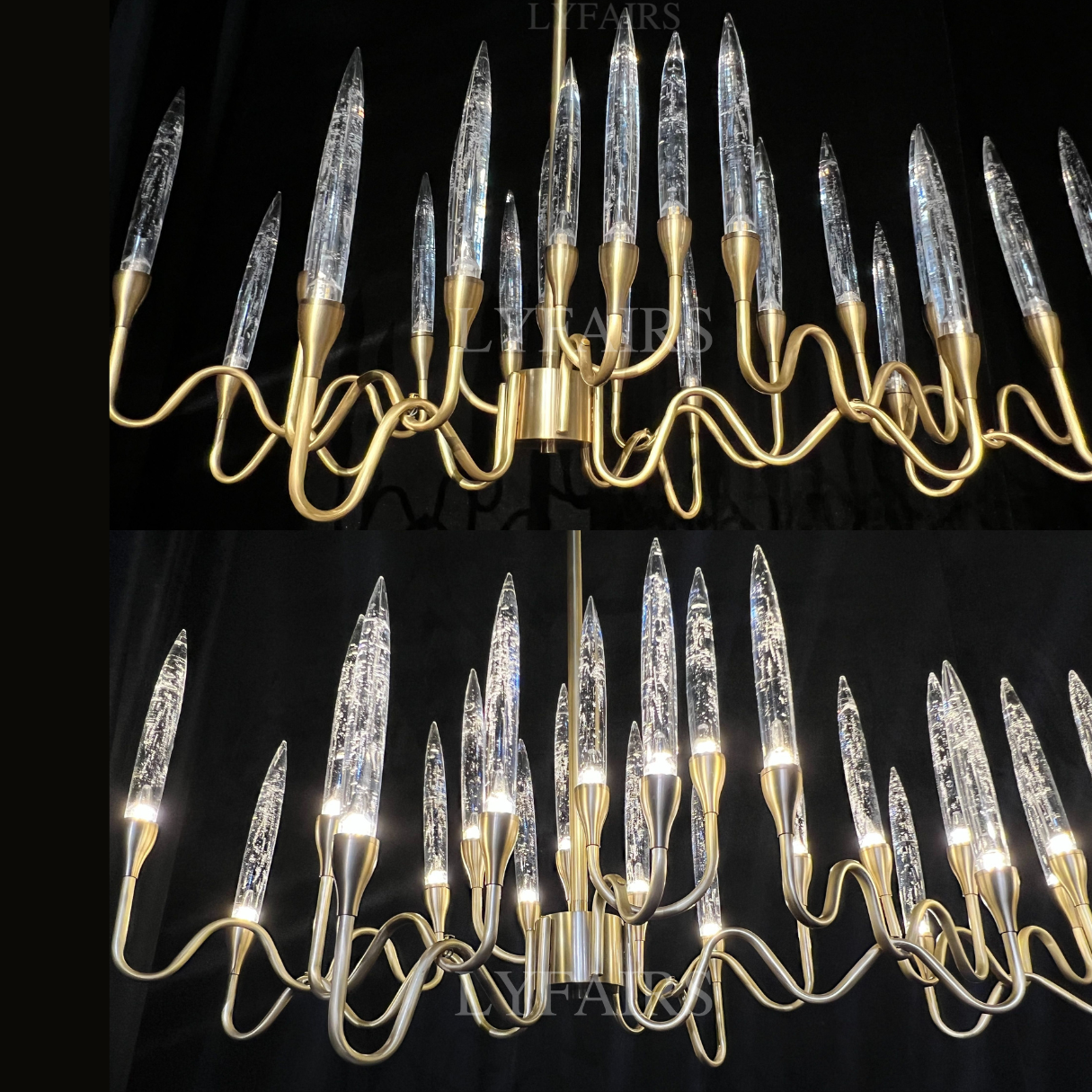 Lustre en cristal style chandelier du milieu du siècle pour salle à manger