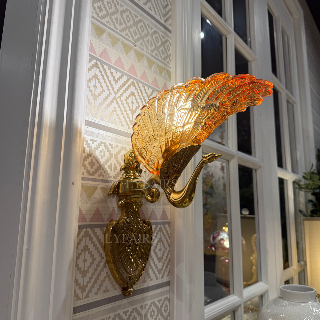 Applique da parete vintage in ottone a forma di pavone LYFAIRS x FH&Home