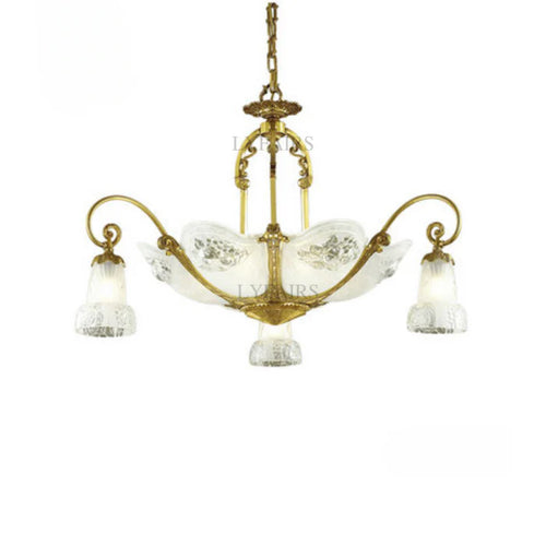 LYFAIRS x FH&Home Baroque Petal Classic Glass Chandelier for Palace